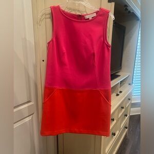 Pink & Orange Colorblock Shift Dress